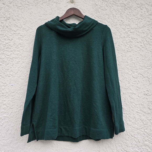 J. Jill Sweaters - J.Jill Emerald Green Cowl Neck Long Sleeve Top, Size M